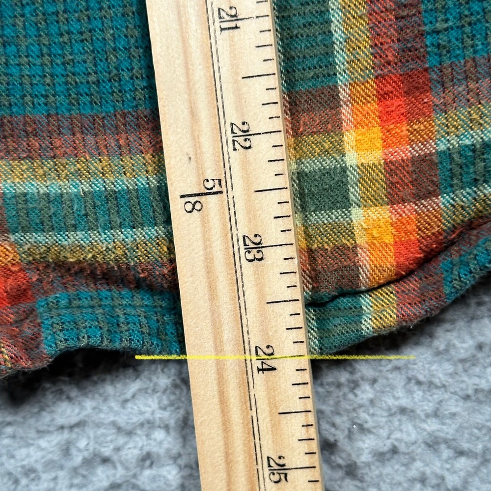 LL Bean Fleece Lined Plaid Flannel Hoodie Shirt Jacket Kids Large 14-16 Outdoor - Picture 9 of 16